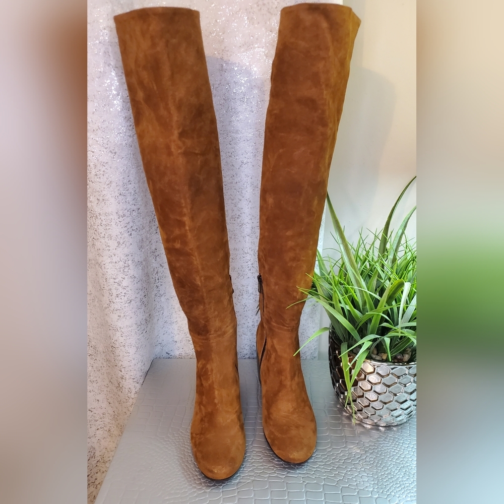 Now Made In Italy Suede Browm High Boots